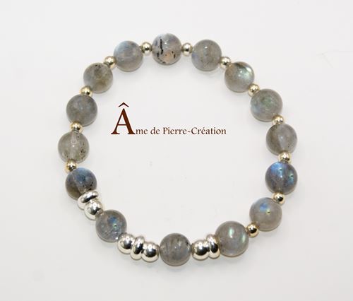 Bracelet Fantaisie En Pierres Naturelles (Agate) Et Argent Sterling 925 - Longueur 15-16 Cm - Neuf Sans Emballage